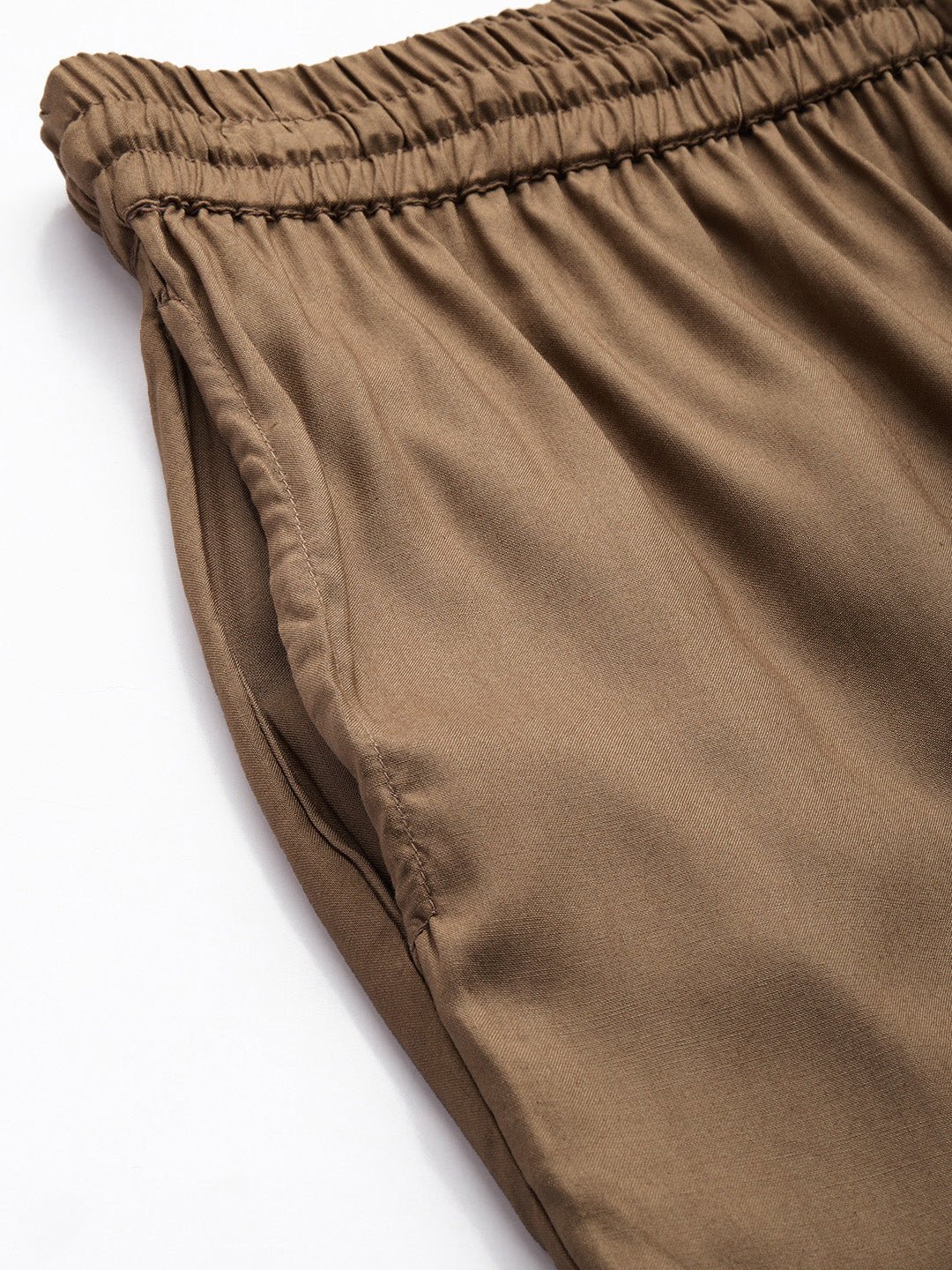 Brown Solid Pencil Pant - Image 3
