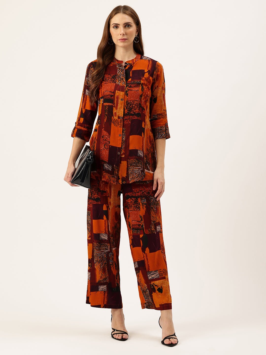 Printed Mandarin Collar Co-Ords - Image 7