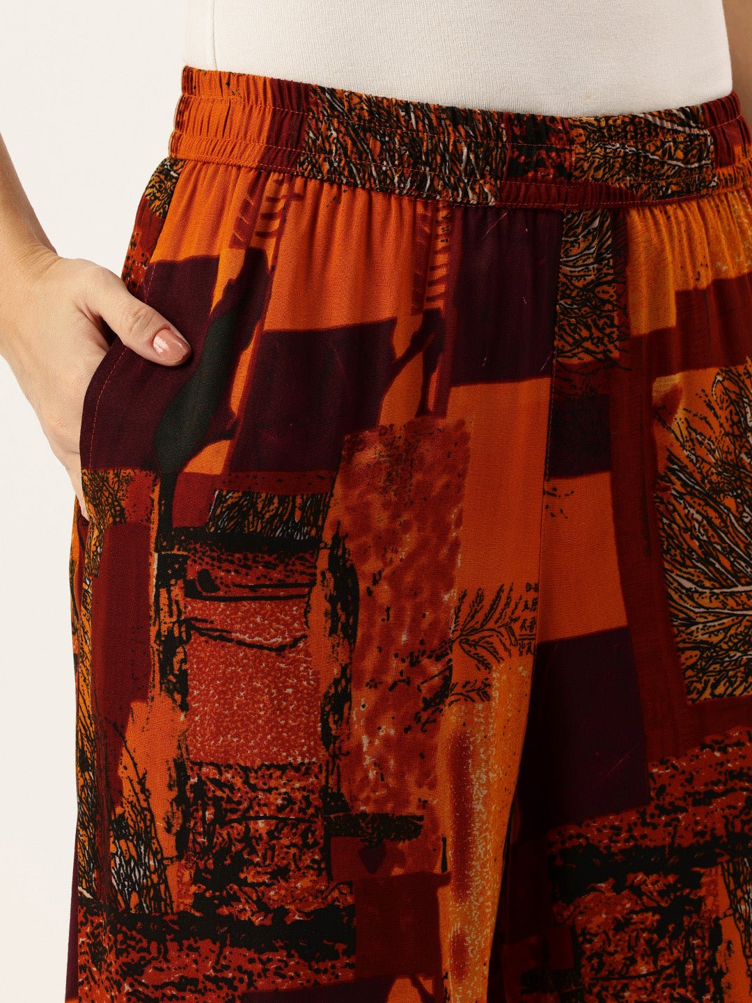 Printed Mandarin Collar Co-Ords - Image 4