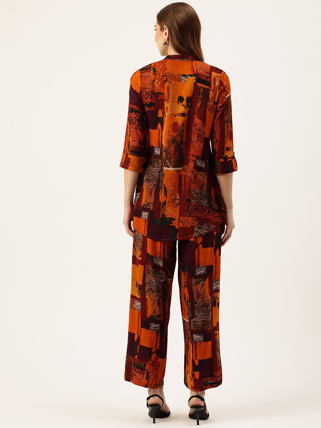 Printed Mandarin Collar Co-Ords - Image 6