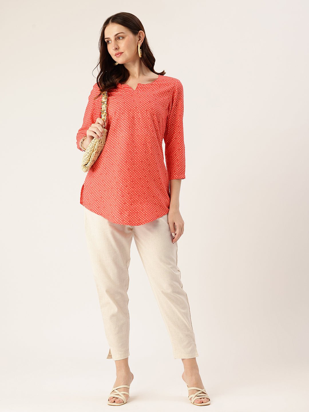 Beige Solid Pencil Pant - Image 4